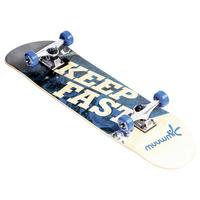 Skateboard Abec-5 Blau/Weiß, L: 79cm, mit Rucksack - Blau/Weiß, Basics, Holz (79/20/11,5cm)
