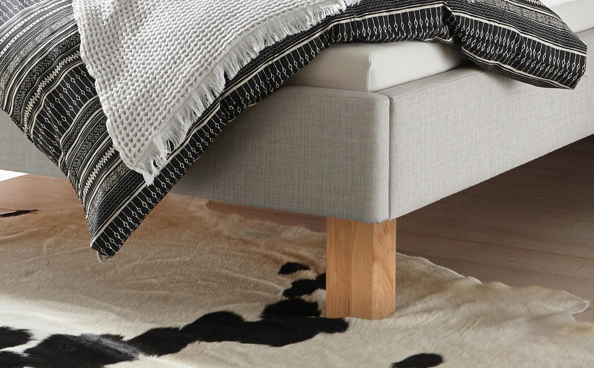 Polsterbett Pronto Mit Gepolstertem Kopfteil 160x200 - Buchefarben/Grau, Design, Holz/Textil (160/200cm) - Hasena