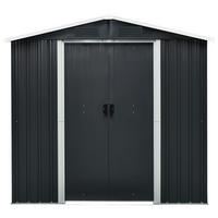 Gerätehaus Ohne Boden 194x184x131 Cm - Anthrazit/Weiß, Basics, Metall (194/184/131cm)