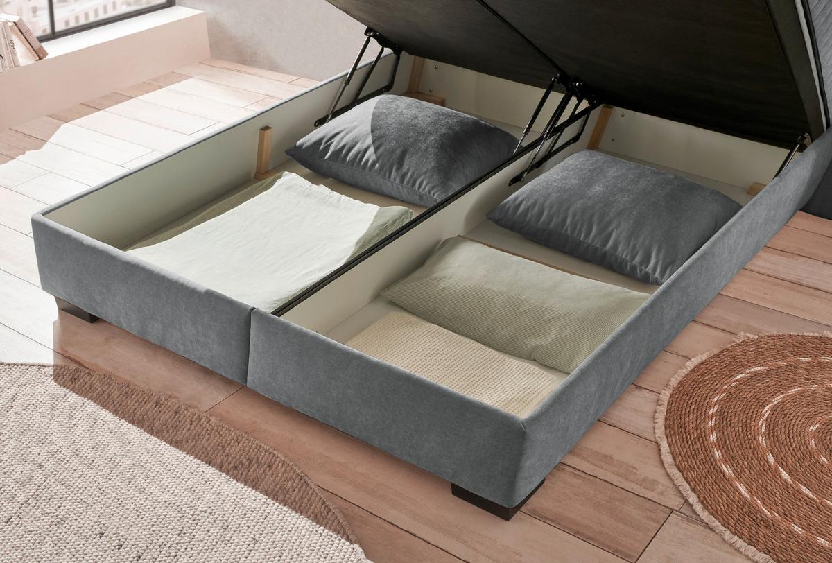 Boxbett Nagol C - Anthrazit/Schwarz, MODERN, Holzwerkstoff/Textil (180/200cm) - MID.YOU