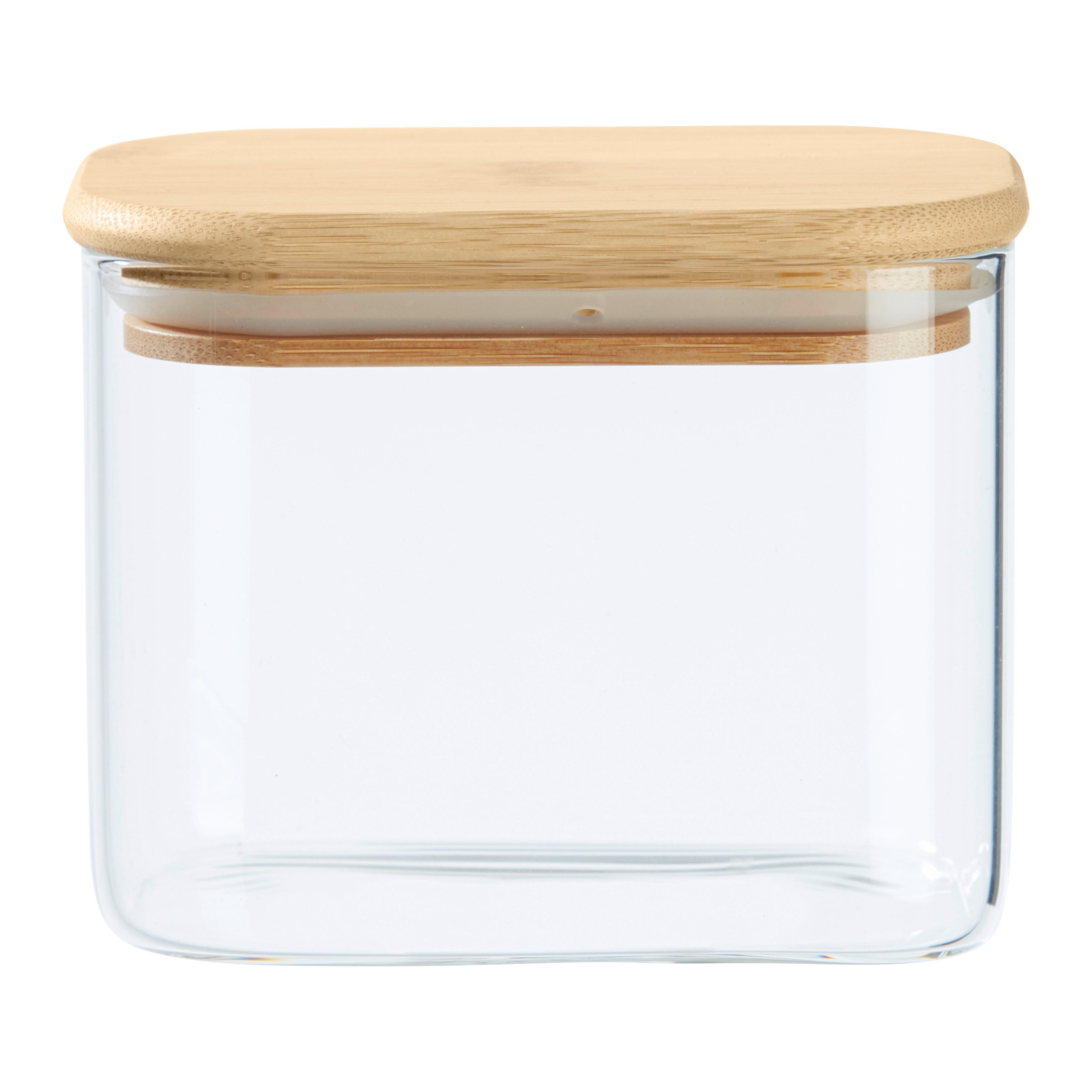 dóza na potraviny HALDOR - CA. 0,64L - průhledné/čiré, Konvenční, dřevo/plast (12,1/8,3/9,6cm) - Mömax