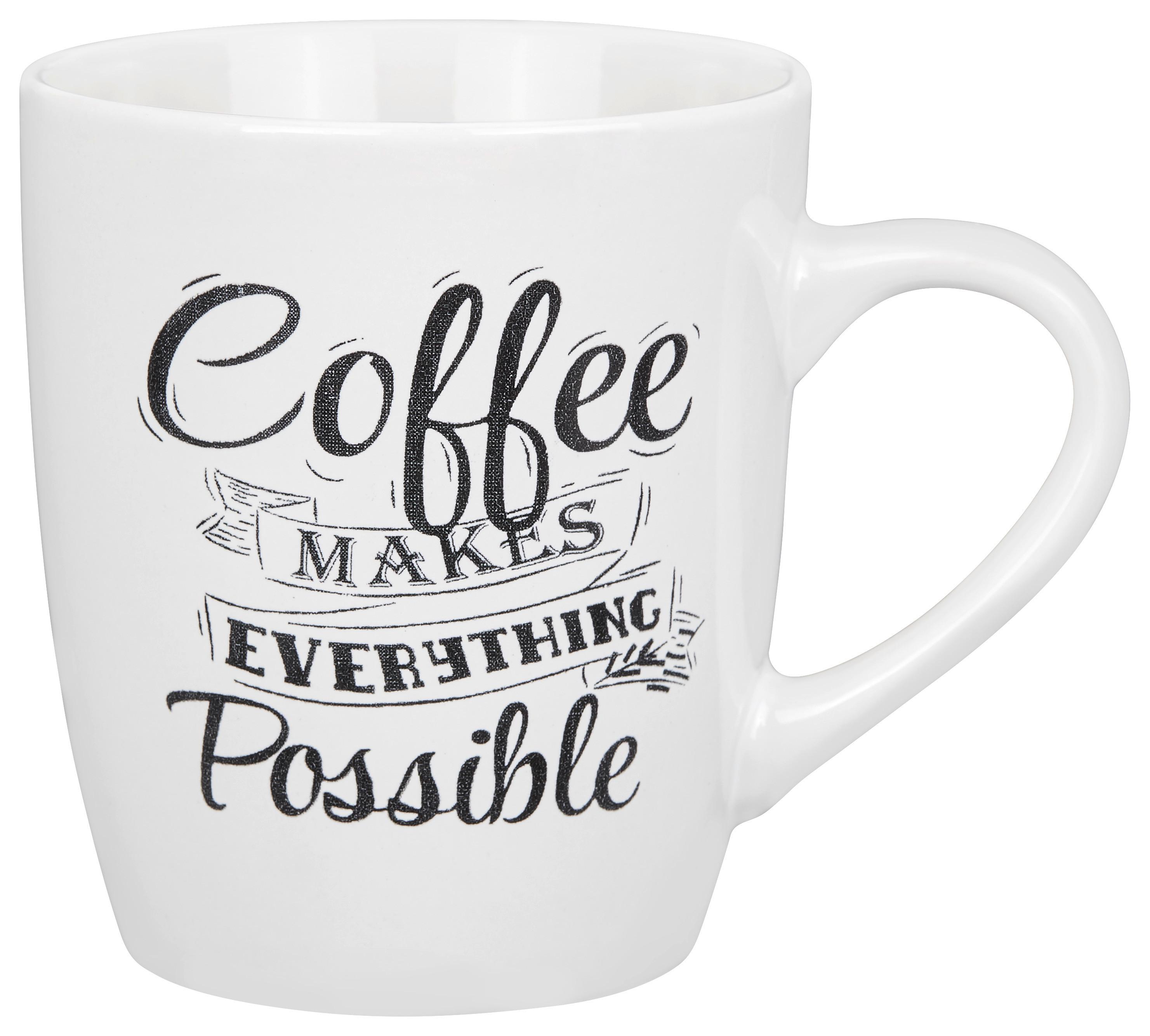 Kaffeebecher Steinzeug 250 ml Coffee Schwarz/Weiß Ilane