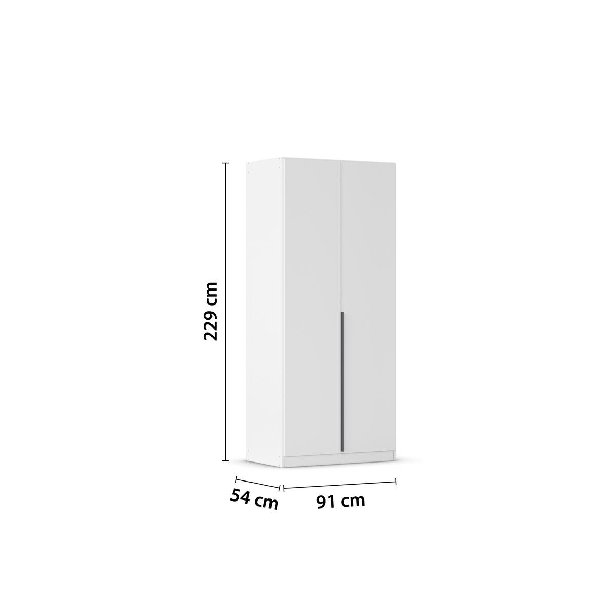 Drehtürenschrank Alabama Weiß B: 91 Cm - Weiß, MODERN, Holzwerkstoff (91/229/54cm) - Rauch Möbel