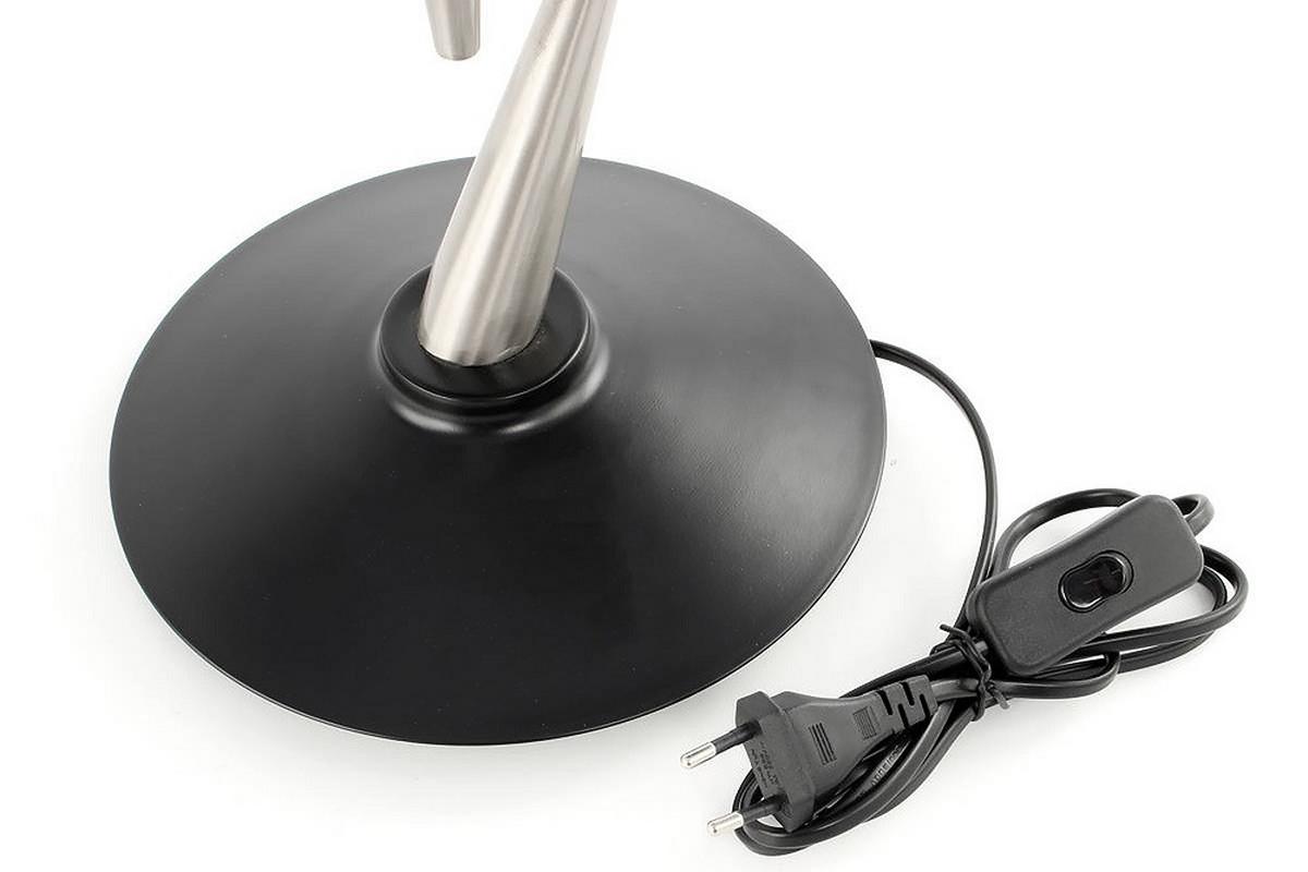 Tischlampe Flyer Schwarz/Silberfarben - Silberfarben/Schwarz, Trend, Metall (36/36/50cm) - Kayoom