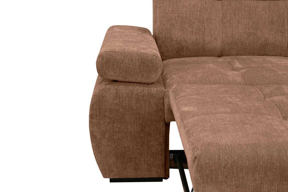 Rohová sedačka VEGAS, pravá, terracottová žinylka - černá/terracotta, Design, dřevo/textil (294/173cm)