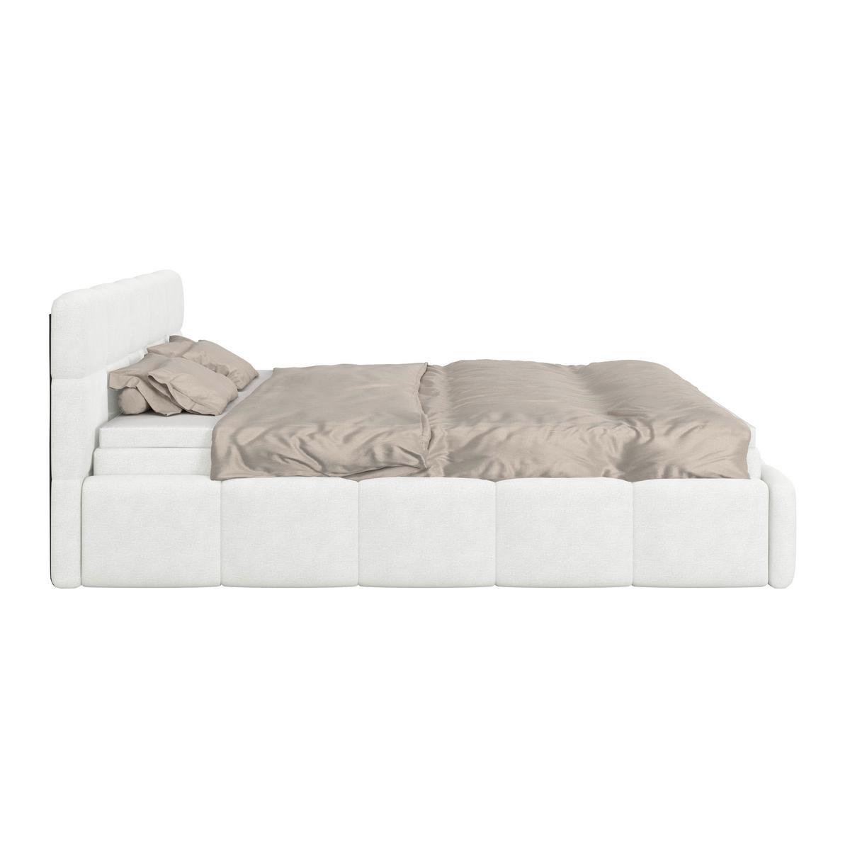 Polsterbett Noe Cremefarben 180x200 Cm - Creme/Schwarz, Trend, Textil/Metall (180/200cm)