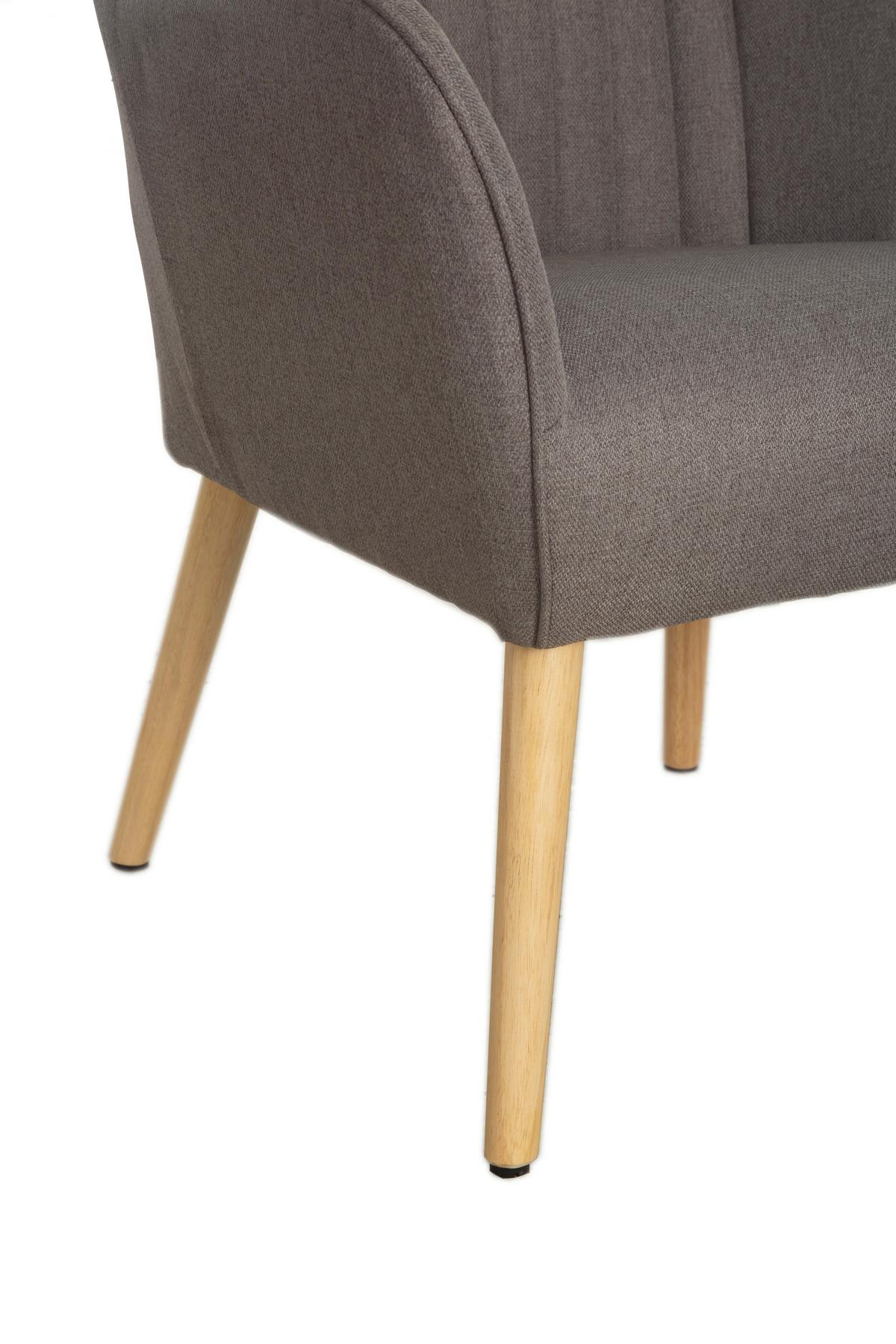 Armlehnstuhl Juno - Taupe/Naturfarben, MODERN, Holz/Textil (71/85.5/67cm) - P & B