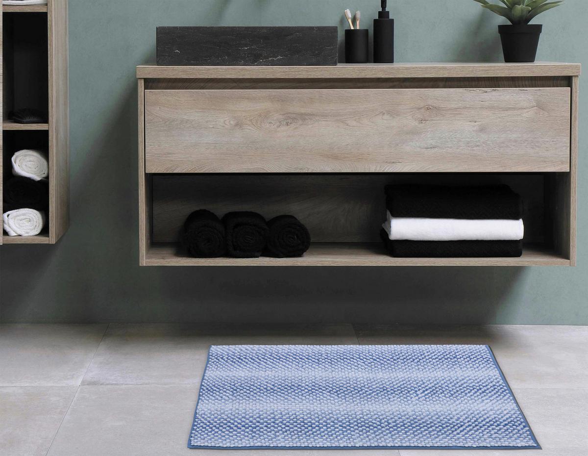 Badematte Doris - Graublau, MODERN, Textil (50/80cm) - Luca Bessoni