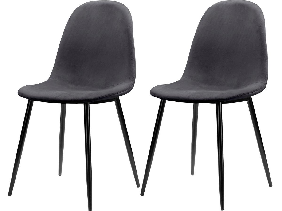 Stuhl-Set Monza Anthrazit/Schwarz B:44cm 2--Teilig - Anthrazit/Schwarz, Design, Textil/Metall (44/87/51cm) - MID.YOU