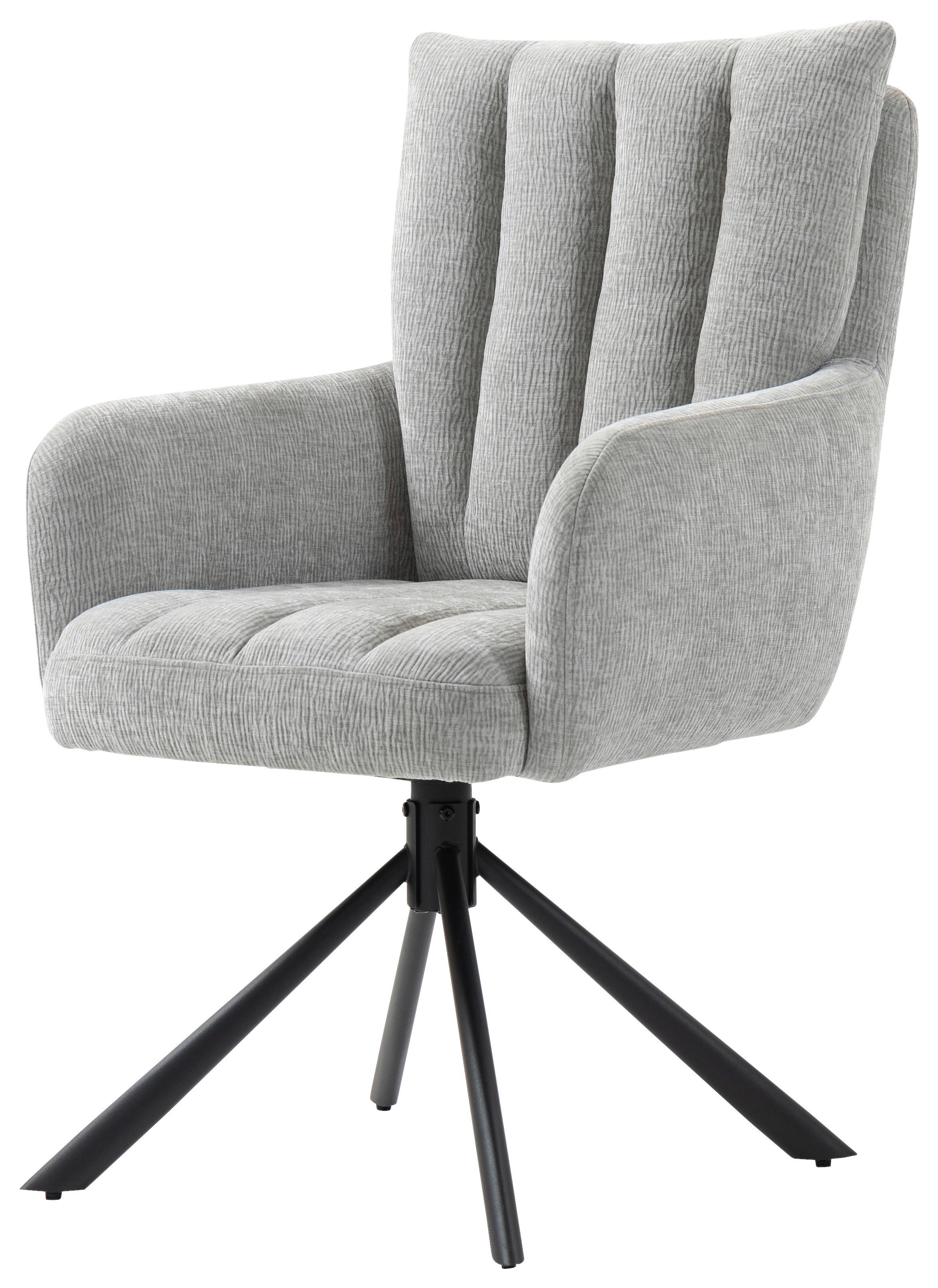 OTOČNÁ STOLIČKA CHARLOTTE -TREND- - čierna/svetlosivá, Modern, kov/textil (61/96/67cm) - Mömax