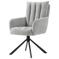 OTOČNÁ STOLIČKA CHARLOTTE -TREND- - čierna/svetlosivá, Modern, kov/textil (61/96/67cm) - Mömax