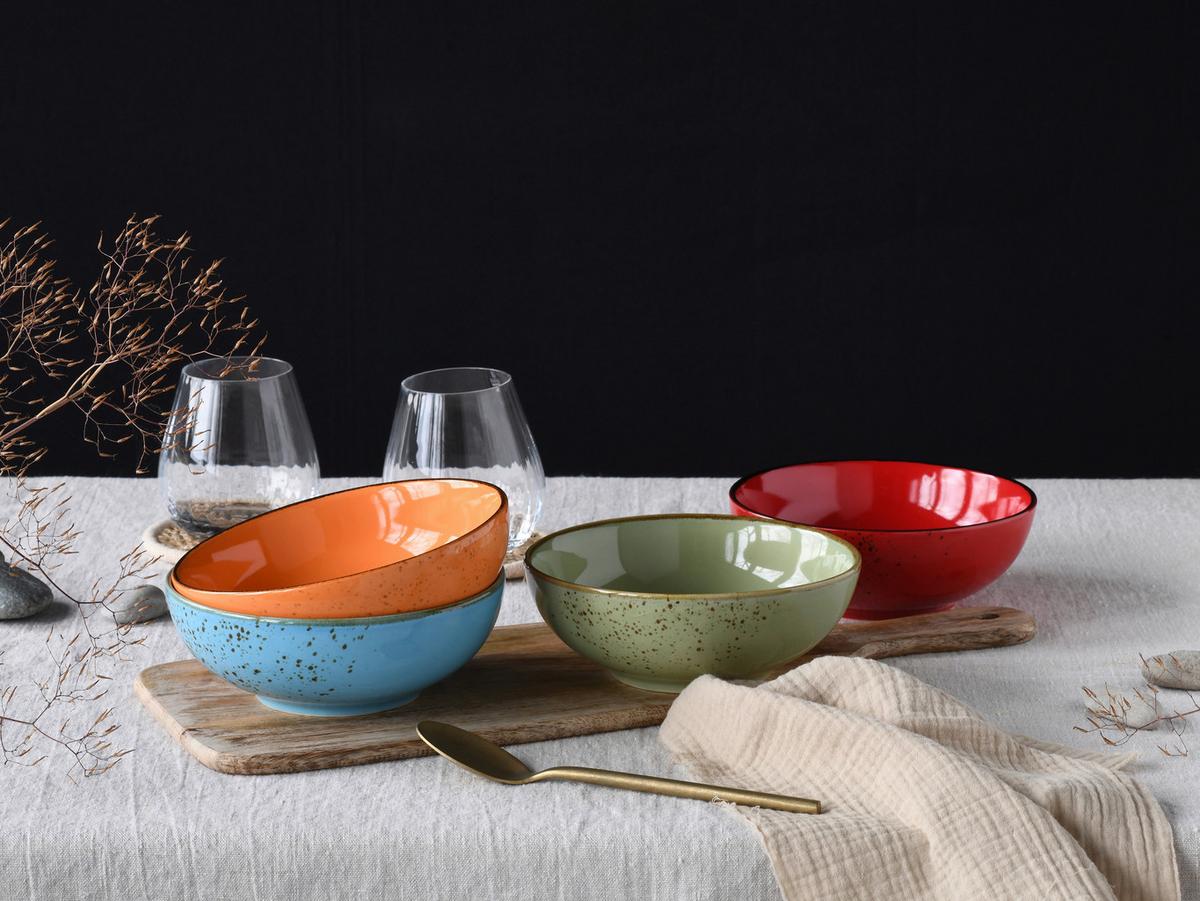 Schüsselset Nature Collection Mediterran, 4--Teilig., Multicolor - Multicolor, Design, Keramik - Creatable