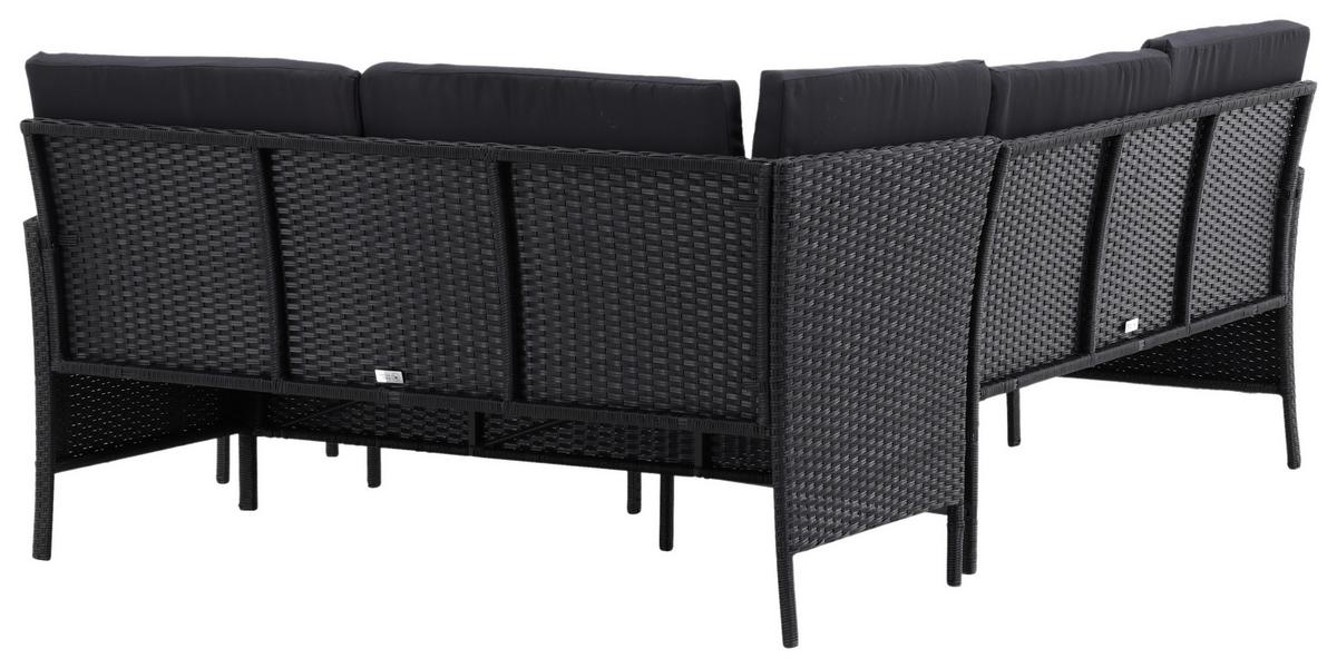 Gartenmöbel Set 4-Tlg Knock Kunststoff mit Kissen - Schwarz, KONVENTIONELL, Kunststoff - Gardenson