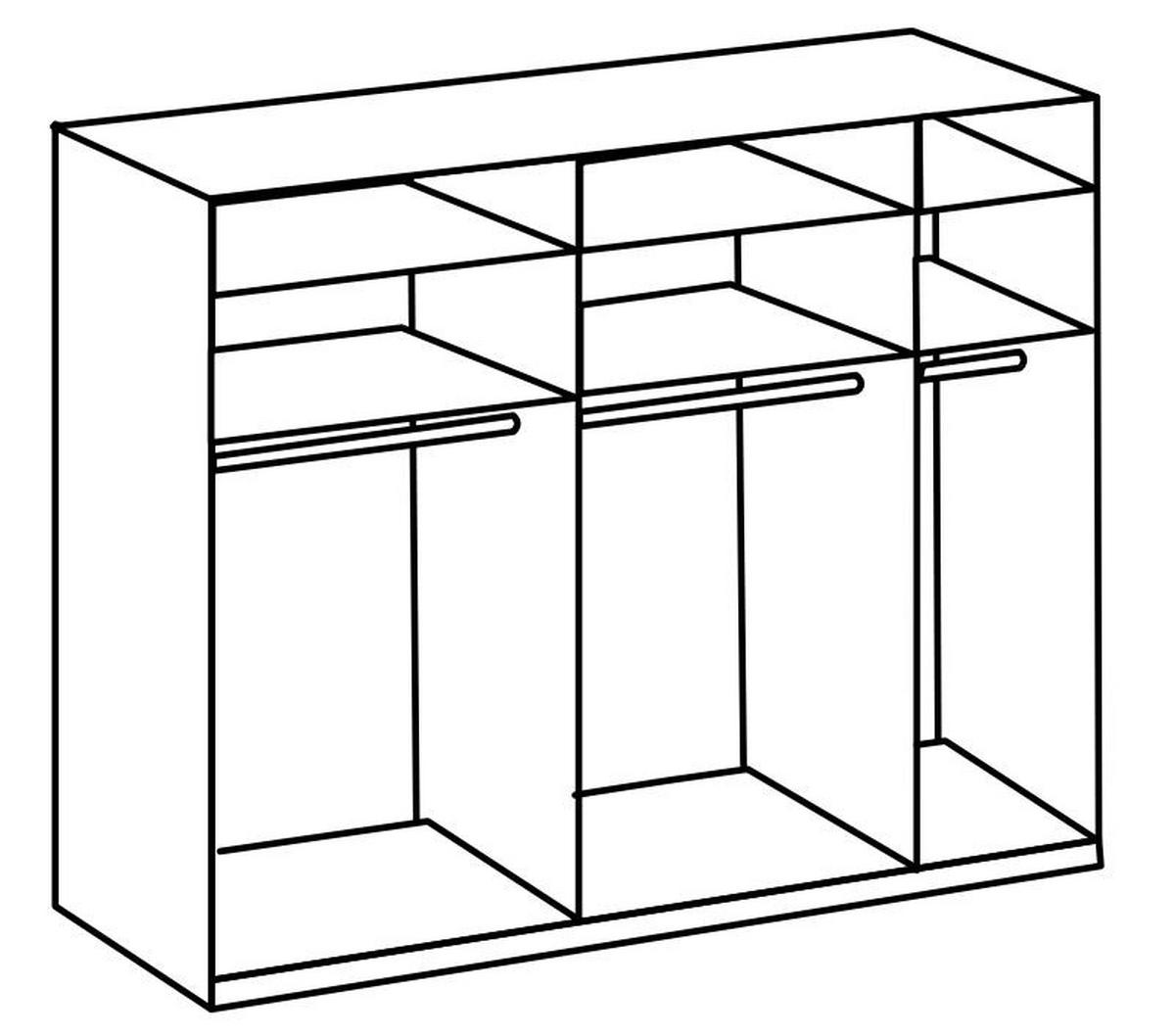 Schwebetürenschrank B: 250 Cm Level 36c Weiß/eiche Dekor - Eichefarben/Weiß, MODERN, Holzwerkstoff (250/236/65cm) - MID.YOU