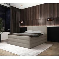 Boxspringbett mit Bettkasten 180x200 cm Castel V - Creme/Schwarz, MODERN, Textil (180/200cm) - MID.YOU