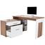 Rohový Písací Stôl Ludwig - farby dubu/biela, Moderný, kompozitné drevo (140/76/130cm) Rohový Písací Stôl Ludwig - farby dubu/biela, Moderný, kompozitné drevo (140/76/130cm)