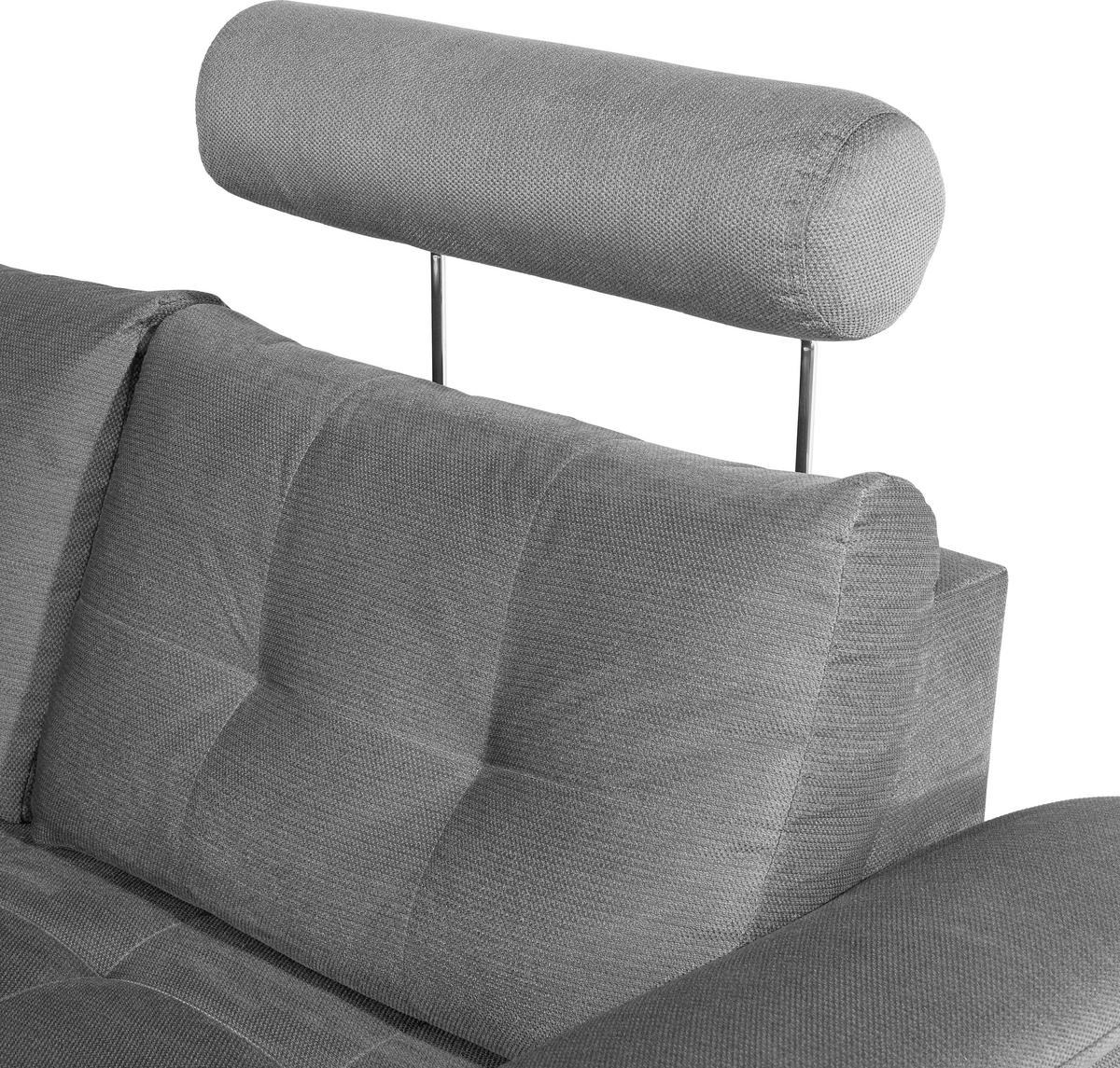 Ecksofa mit Schlaffunktion + Bettkasten Falco, Webstoff - Dunkelbraun/Hellgrau, KONVENTIONELL, Textil (183/251cm) - Ondega