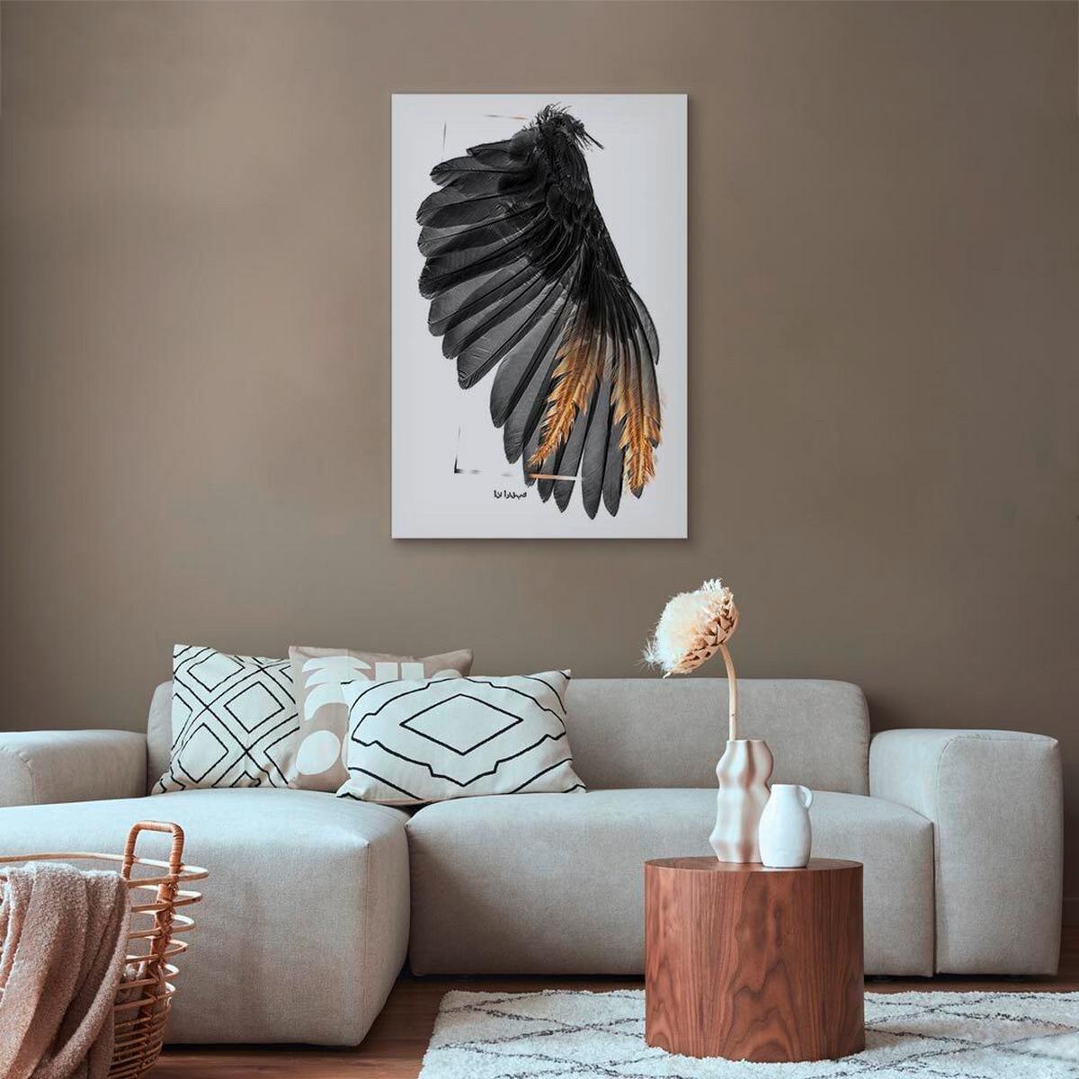 Leinwandbild Schwarz Weiß Goldfarben B:40cm - Goldfarben/Schwarz, Basics, Holzwerkstoff/Textil (40/60/1,2cm) - artgeist