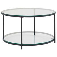 Konferenčný stolik sklo/kov š: 80cm - čierna, Modern, kov/sklo (80/80/45cm) - MID.YOU