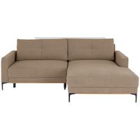 Ecksofa mit Schlaffunktion & Bettkasten Bergamo Hellbraun - Hellbraun/Schwarz, MODERN, Textil (238/162cm) - Ondega