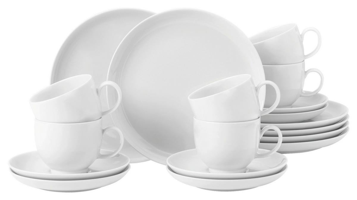 Kaffeeservice Sketch Keramik 6 Personen Geschirr Set Weiß - Weiß, KONVENTIONELL, Keramik (43/24/18cm) - Seltmann Weiden