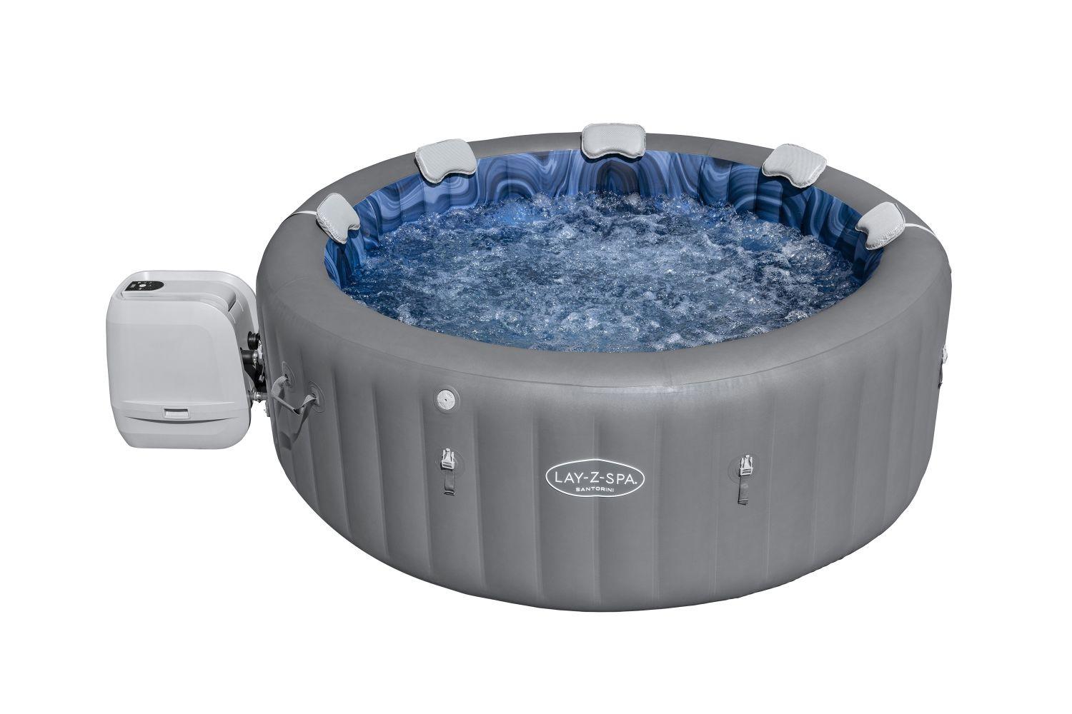 Whirlpool Aufblasbar Santorini Ø 216 X H: 80 cm - Blau/Weiß, KONVENTIONELL, Kunststoff (216/80cm) - Bestway