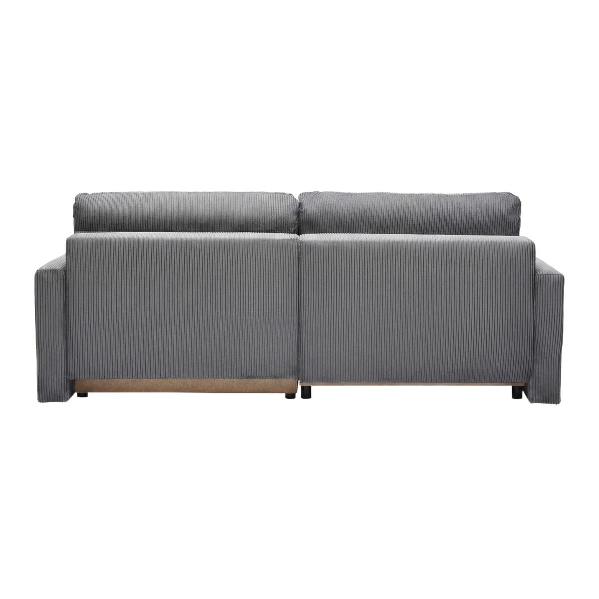Rohová sedačka DAVE, obojstranná,tmavosivý menč. - tmavosivá, Modern, textil (227/146cm) - Based