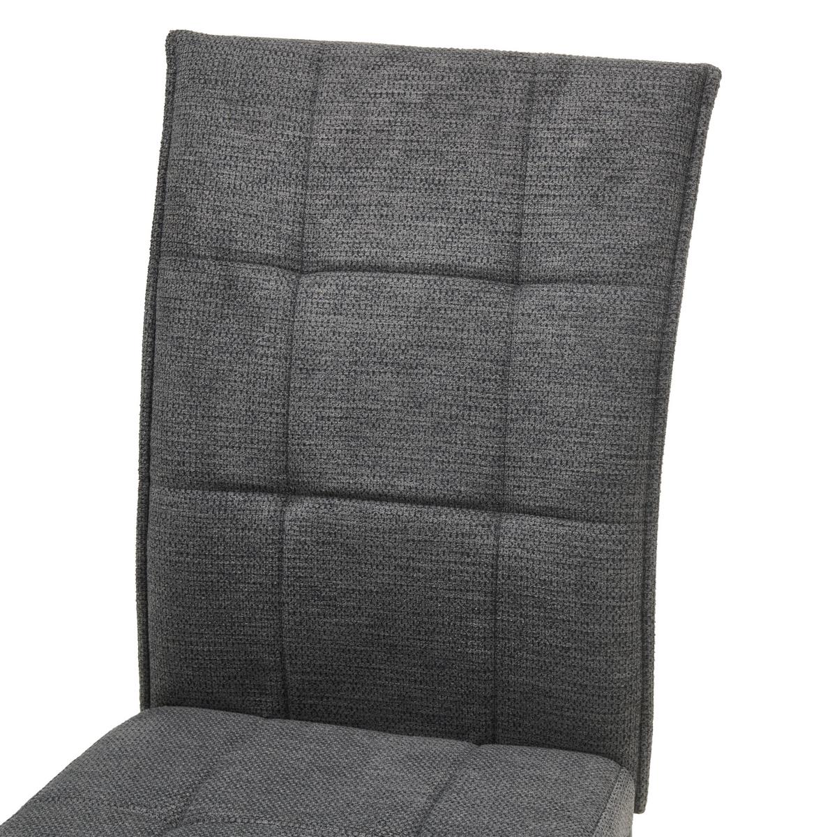 Vierfußstuhl Finn Webstoff Anthrazit, B: 44 cm - Anthrazit/Schwarz, KONVENTIONELL, Textil/Metall (44/96/61cm) - MID.YOU