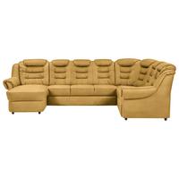 Wohnlandschaft Boston Gelb Chenille - Gelb/Schwarz, KONVENTIONELL, Textil (165/333/216cm) - Livetastic