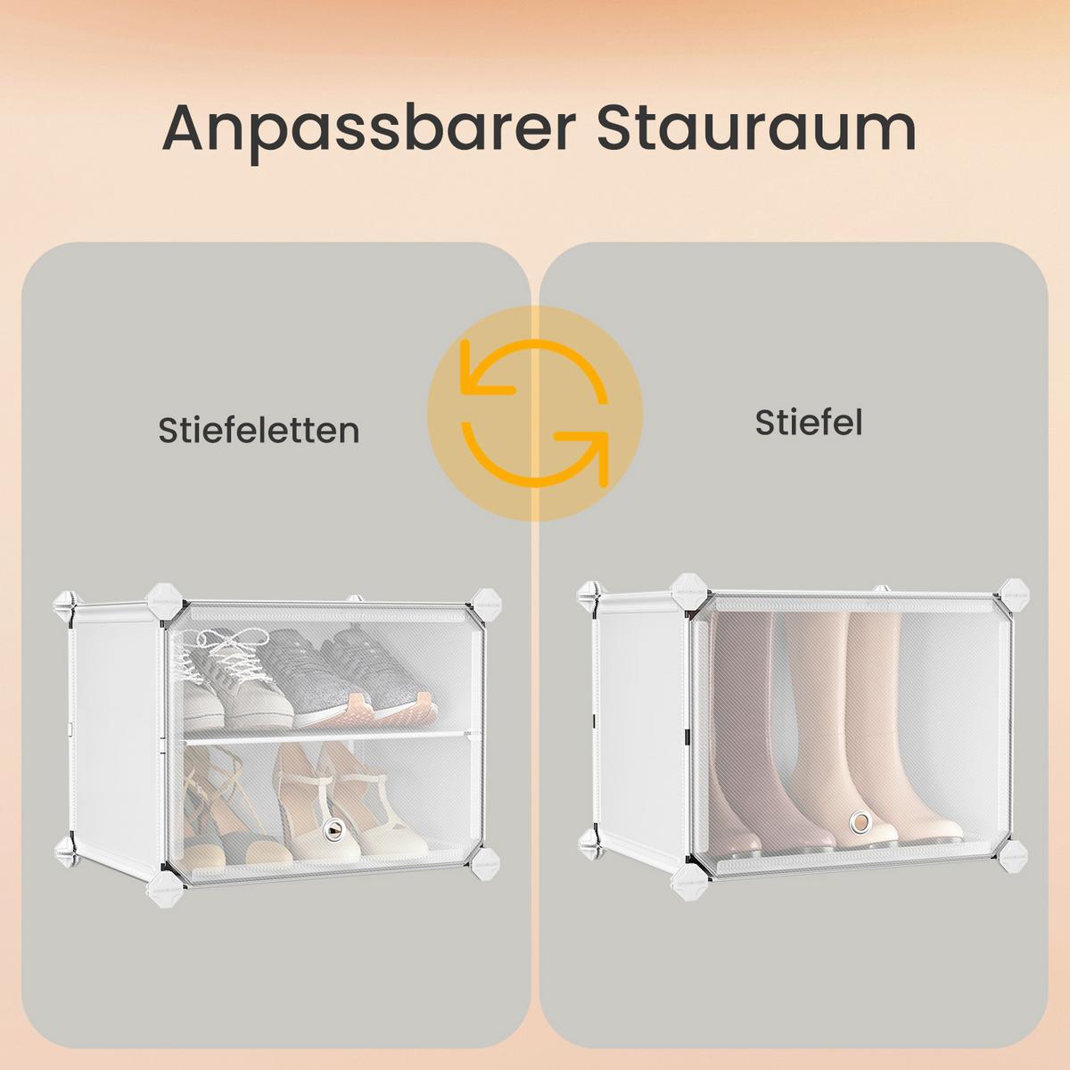 Schuhregal Weiß B: 83 Cm - Weiß, Basics, Kunststoff/Metall (83/125/32cm)