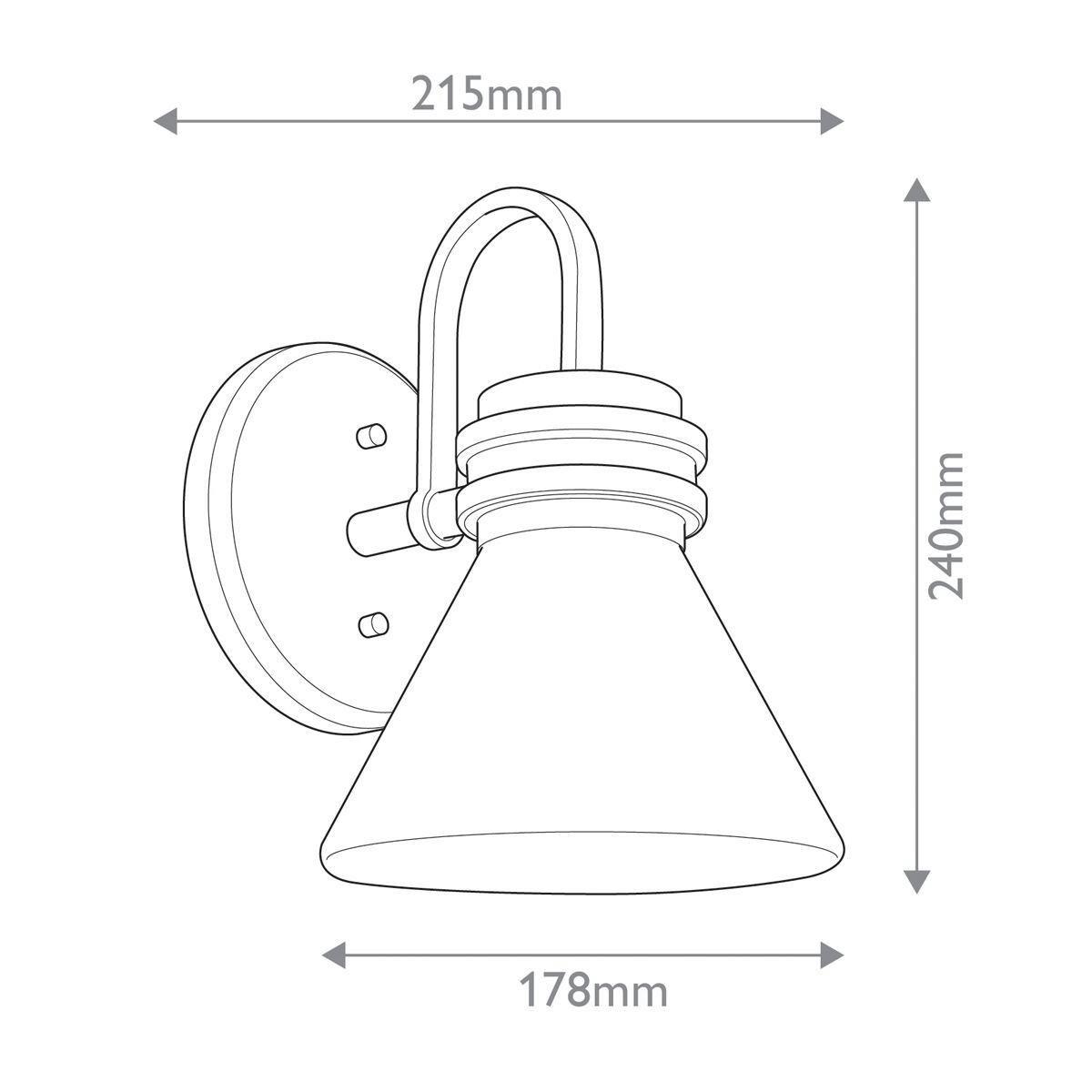 Fürdőszobai Falilámpa Kl-Farum1-Bk-Cpz - Pezsgő/fekete, Konventionell, üveg/fém (24/17,8/21,5cm) - Elstead Lighting