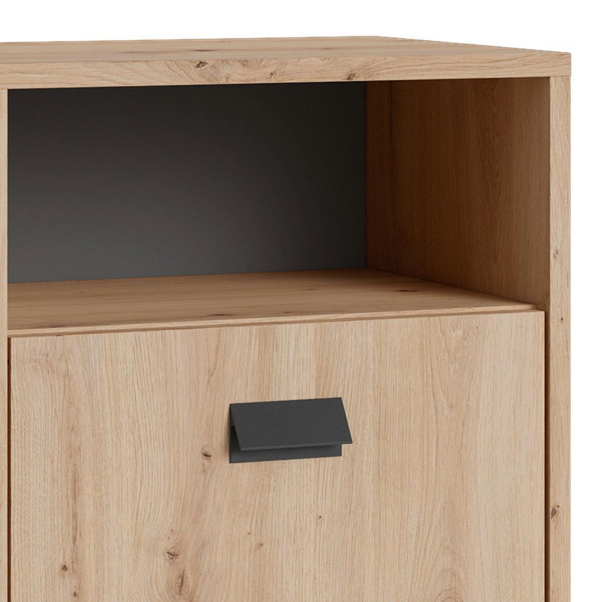 Unterschrank Wellness B: 42 cm Artisan Eiche Dekor - Anthrazit/Schwarz, MODERN, Holzwerkstoff (42/77,5/31cm) - MID.YOU