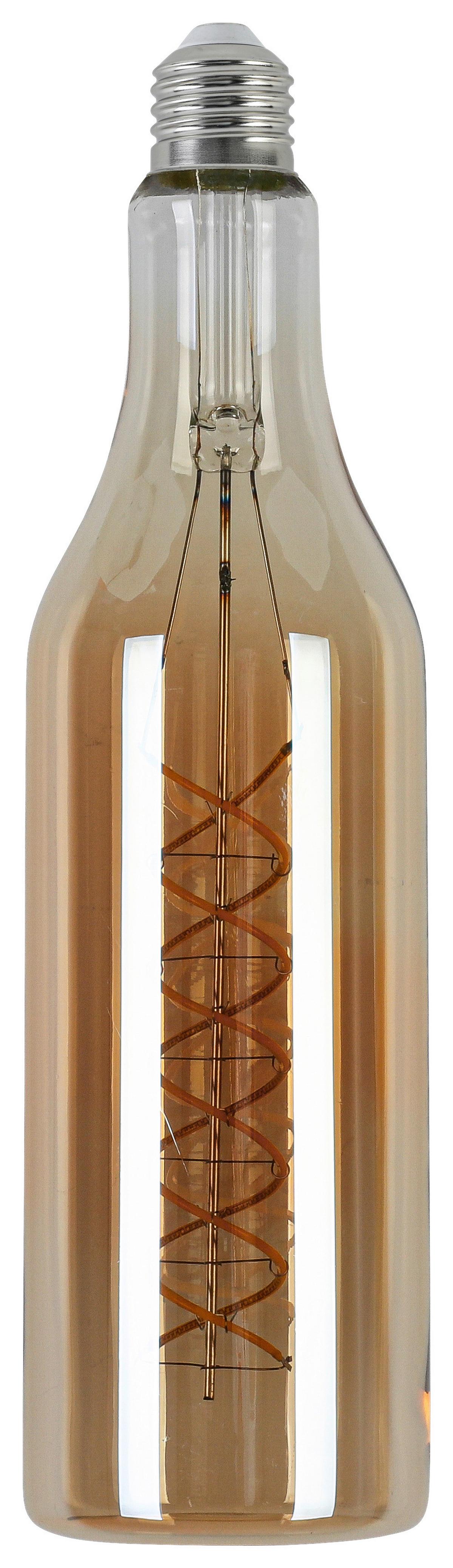 LED ŽÁROVKA FLASCHE - jantarové barvy, Romantický / Rustikální, kov/sklo (7,5/27,5cm) - Mömax