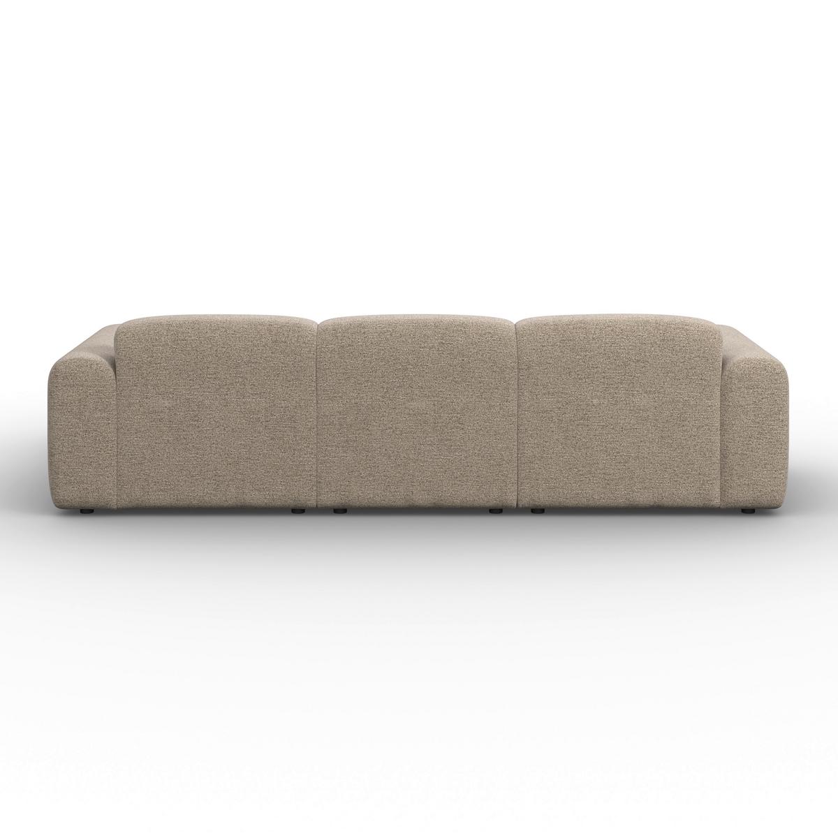 Rohová sedačka MARLO, obojstranná, hnedá ženilka - hnedá/čierna, Modern, drevo/textil (263/162cm) - Bessagi Home