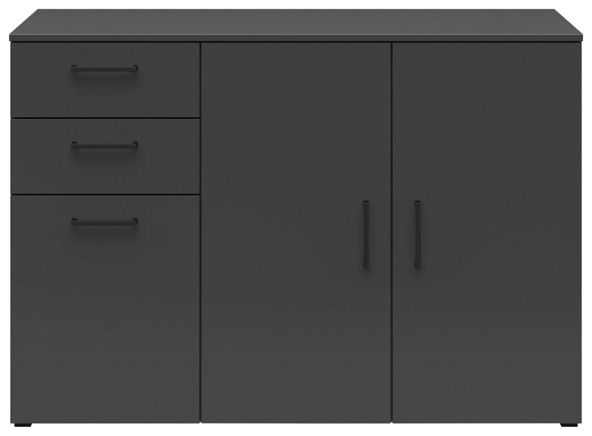 Kommode mit Füßen B: 120 cm Multi Cabinet Graphitfarben - Anthrazit/Graphitfarben, MODERN, Holzwerkstoff (120/83/52cm)
