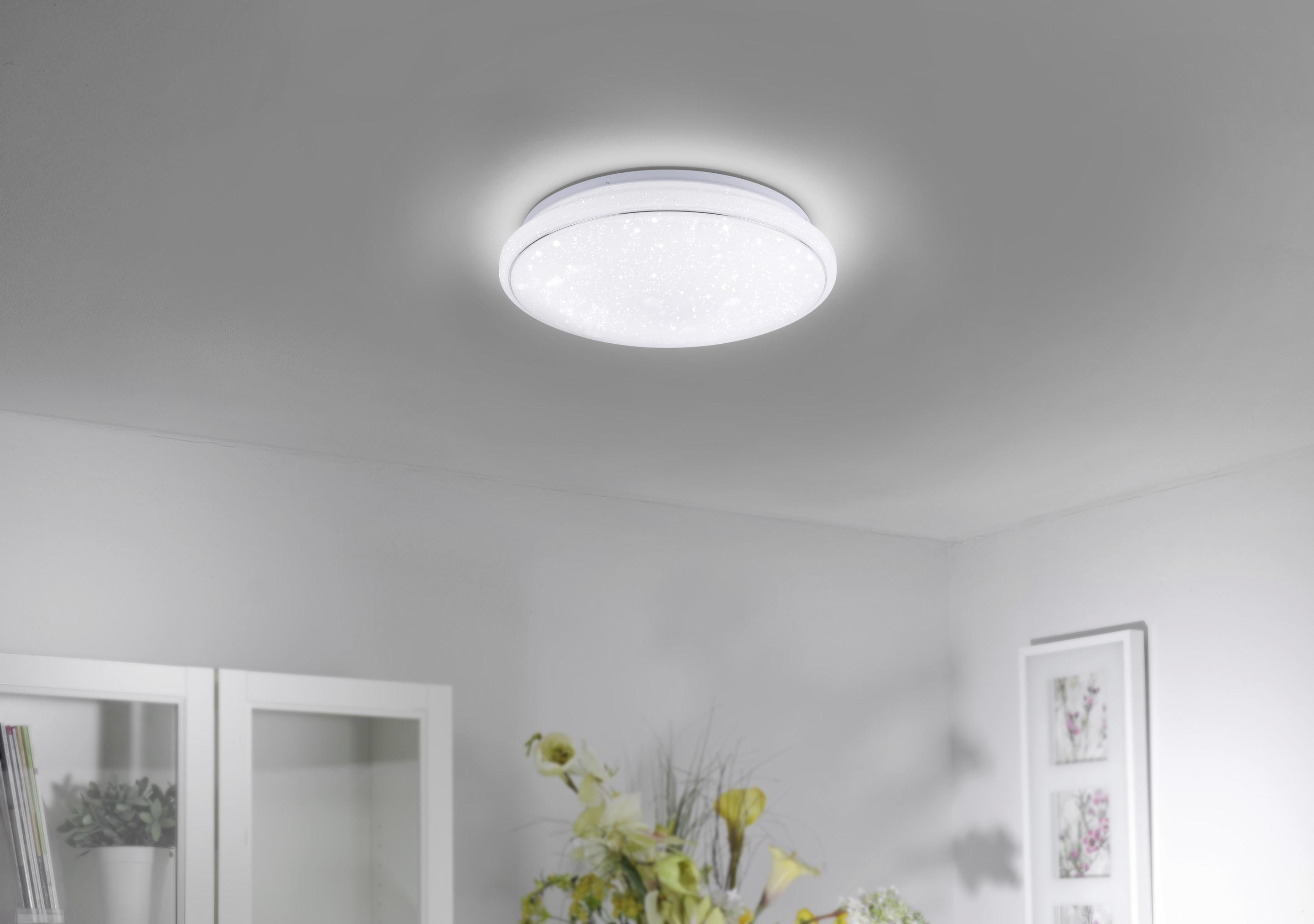 LED-Deckenleuchte Lolasmart Ø 44 cm Mit Smartphone-Steuerung - Weiß, KONVENTIONELL, Kunststoff/Metall (44/44/11cm)