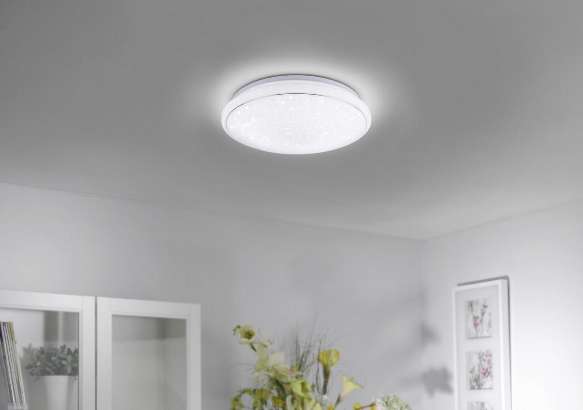 LED-Deckenleuchte Lolasmart Ø 44 cm Mit Smartphone-Steuerung - Weiß, KONVENTIONELL, Kunststoff/Metall (44/44/11cm)