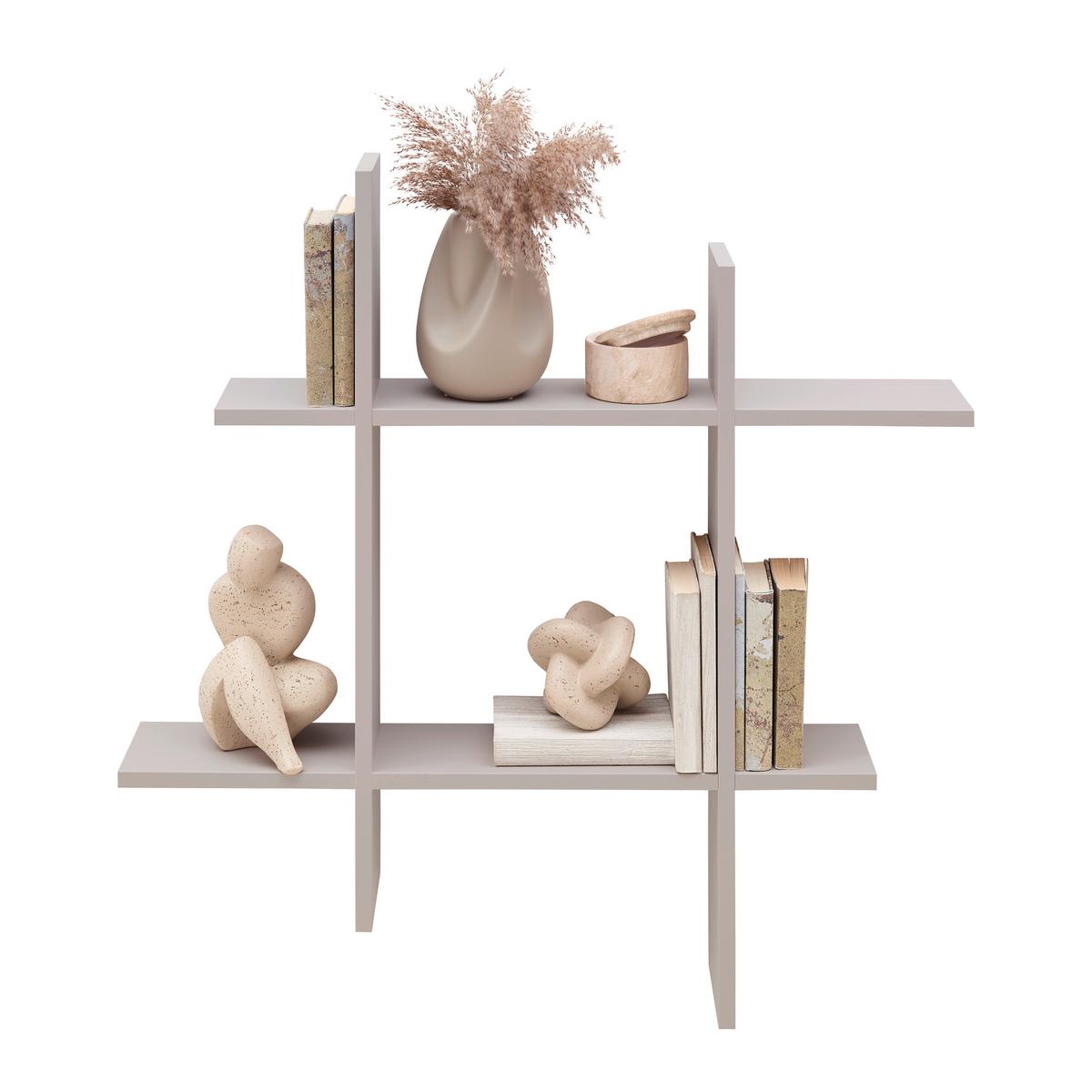 NÁSTENNÝ REGÁL LUCIA KAŠMÍR - kašmírová, Modern, kompozitné drevo (80/80/15cm) - Mömax