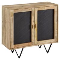 Komoda z masívneho dreva š: 80 cm - hnedá/čierna, Modern, kov/drevo (80/75/35cm) - MID.YOU