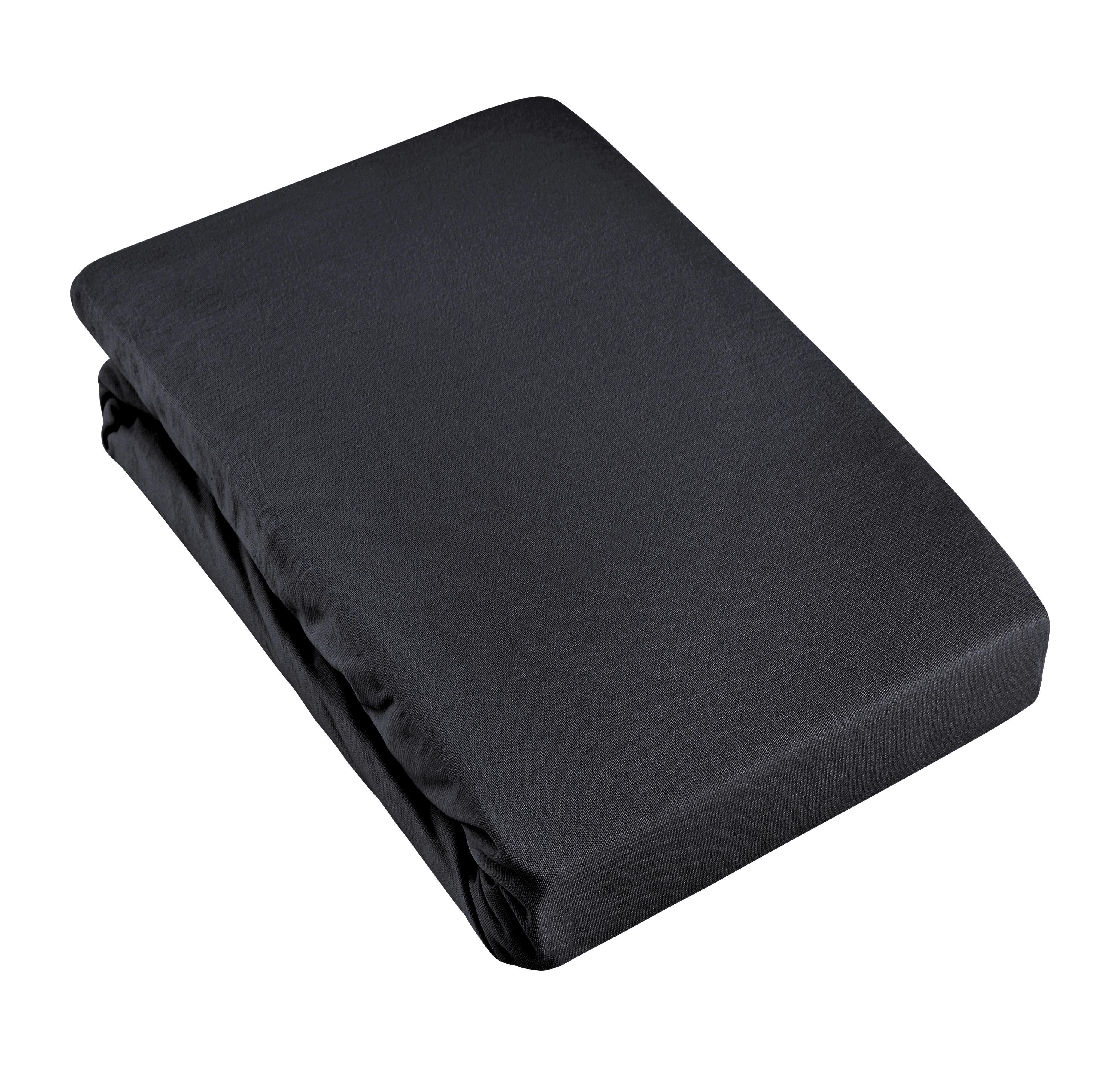 Napínacia plachta Basic, 140-160/200/28cm - čierna, Modern, textil (140/200cm) - Modern Living