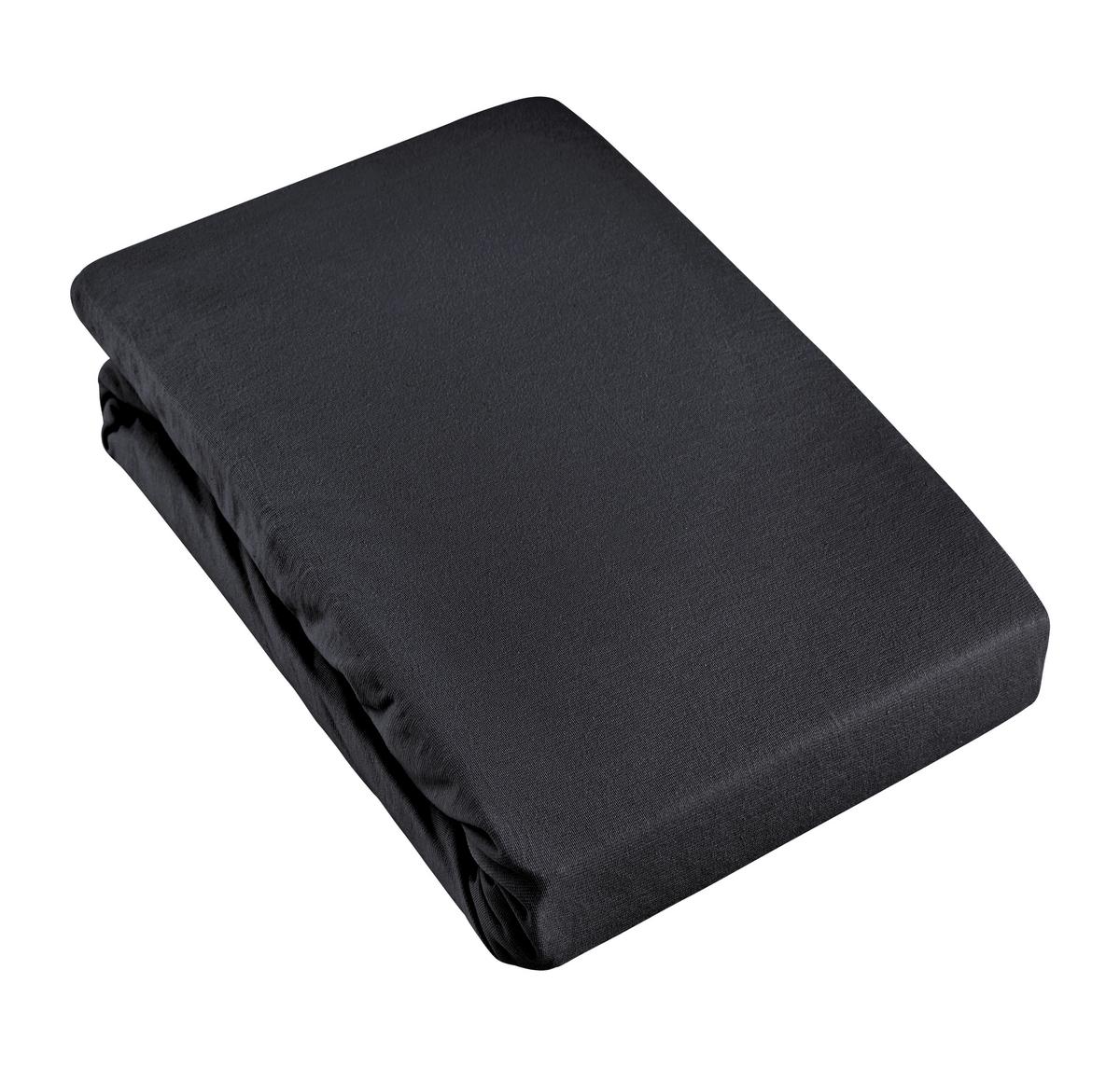 Elastické prostěradlo Basic, 140-160/200/28cm - černá, Moderní, textil (140/200cm) - Modern Living