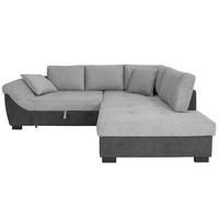 Rohová sedačka STELLA, pravá, grafitová / sivá - čierna/sivá, Design, kov/drevo (247/193cm)
