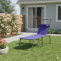 Sonnenliege Aluminium Blau LxBxH: 203x68x48 cm - Basics (203/68/48cm)