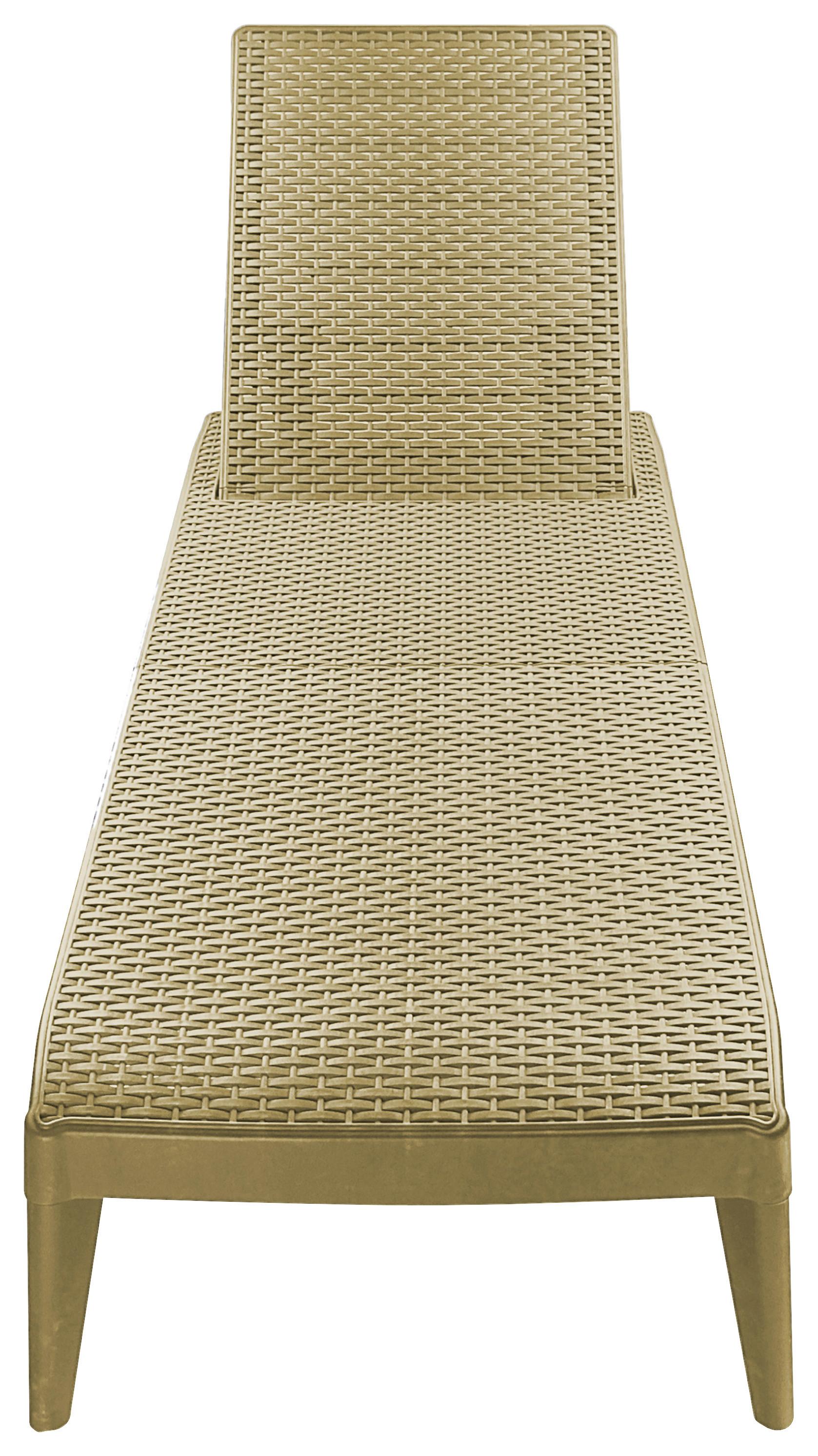 Sonnenliege Numana Kunststoff Verstellbar - Cappuccino, Basics, Kunststoff (180/29/60cm)