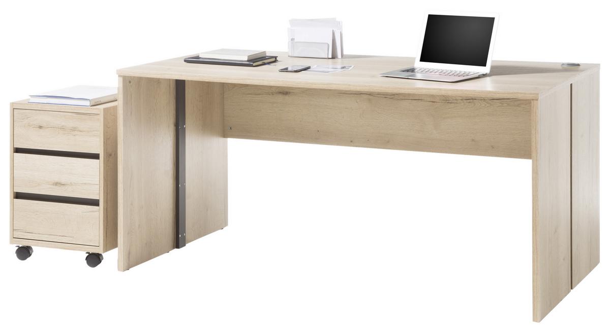 Schreibtisch B 80cm H 76cm Fjord Eichefarben Dekor - Eichefarben, Design, Holzwerkstoff (160/80/76cm) - MID.YOU