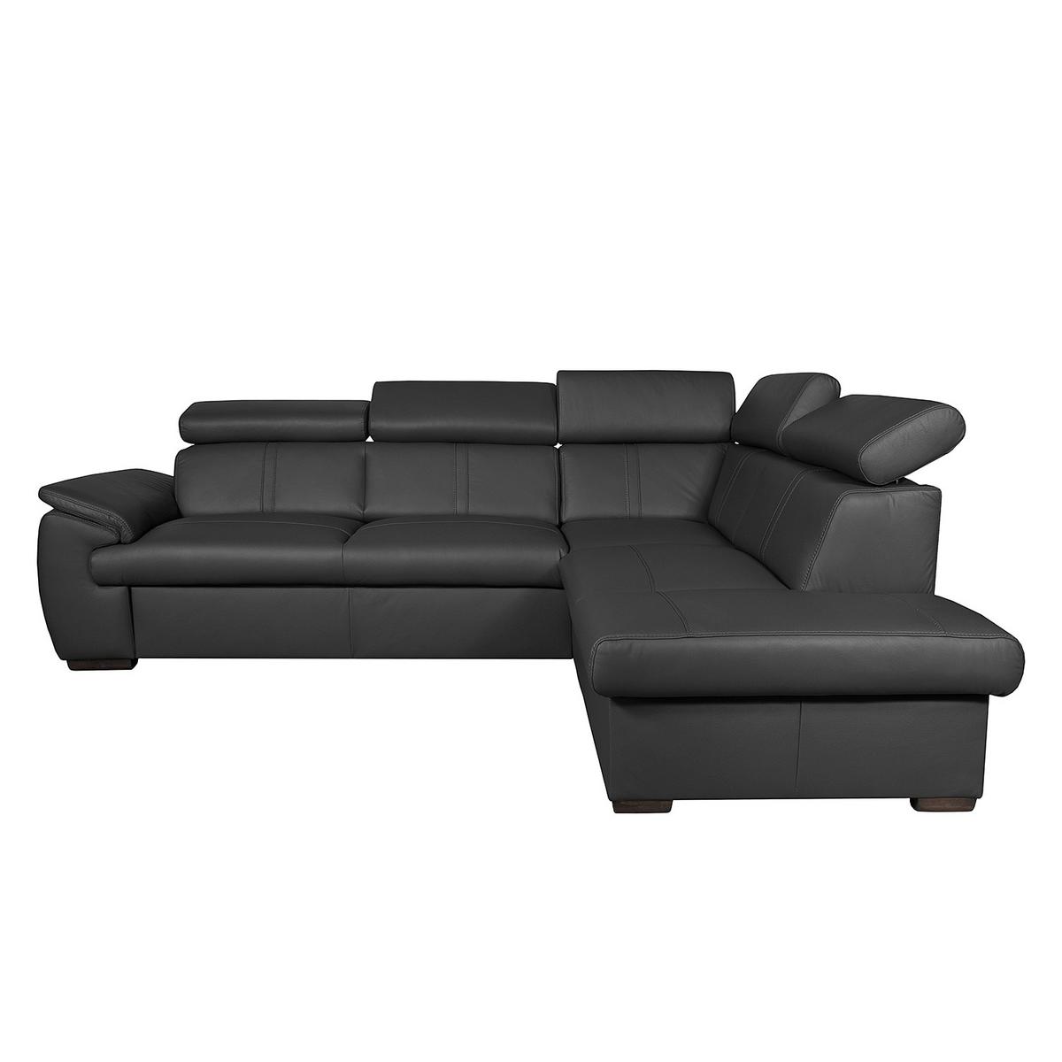 Ecksofa City Schwarz B: 265x211 Cm - Wengefarben/Schwarz, Design, Leder (265/211cm) - Livetastic
