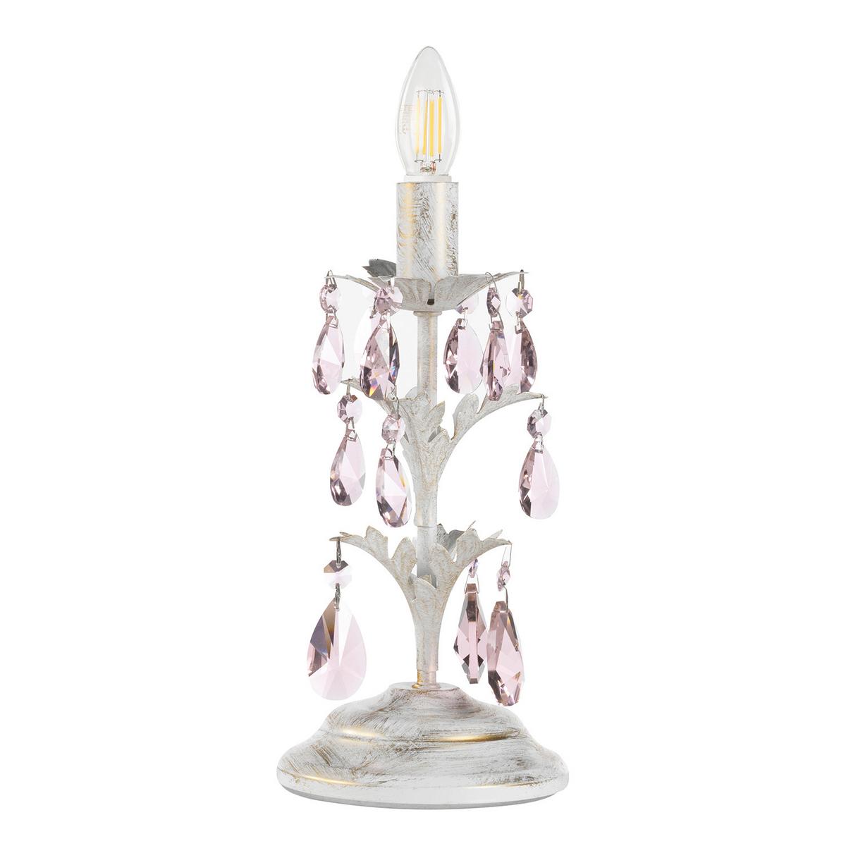 Tischleuchte 4920/Lr - Weiß, KONVENTIONELL, Glas/Metall (14/30cm)