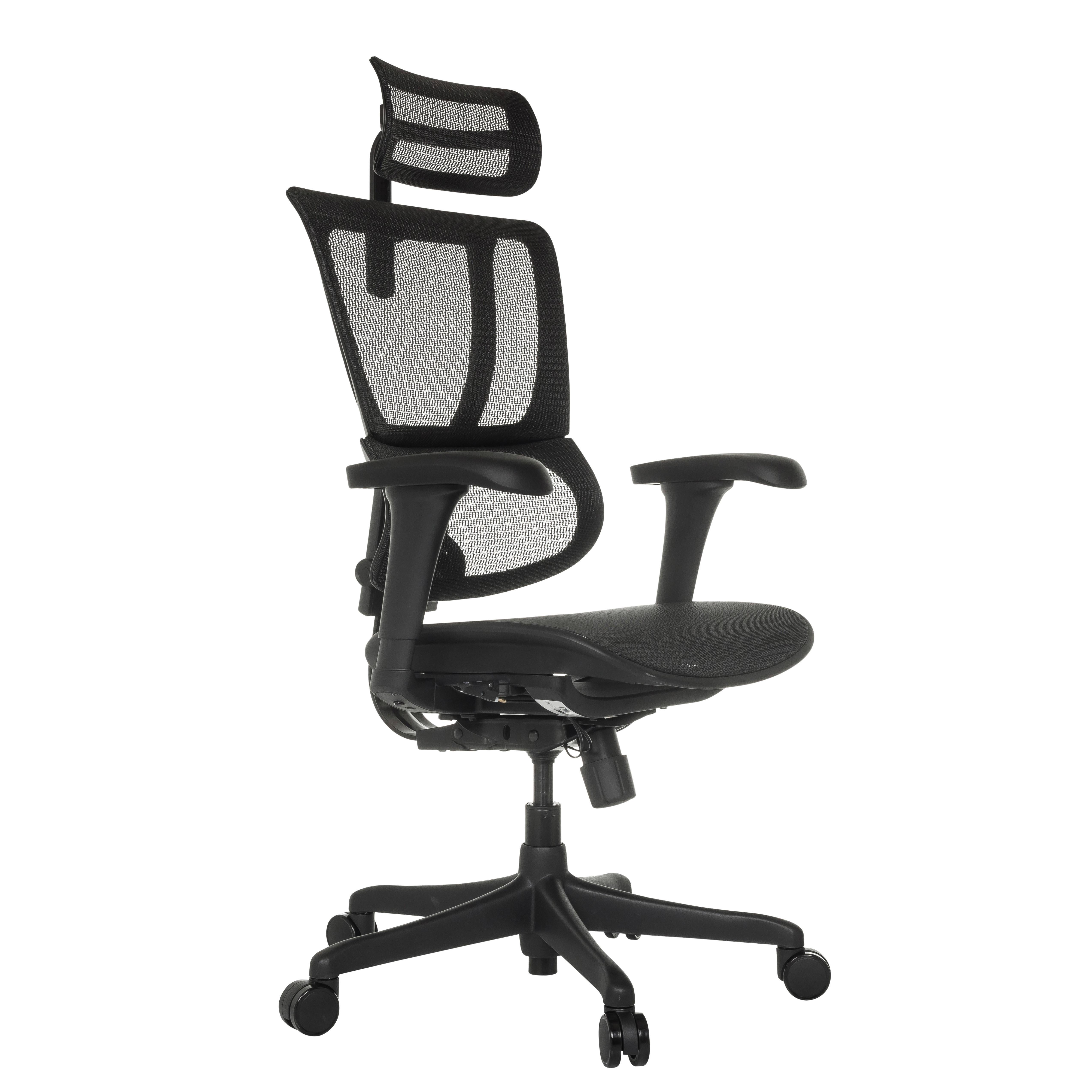 Drehstuhl Ergohuman SlimUltra Schwarz B: 69 cm - Schwarz, MODERN, Kunststoff/Textil (69/112 - 134/63cm) - MID.YOU