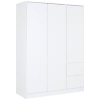 Drehtürenschrank grifflos 146,8 cm Basit Weiß Dekor - Weiß, KONVENTIONELL, Holzwerkstoff (146,8/205,5/56,6cm)