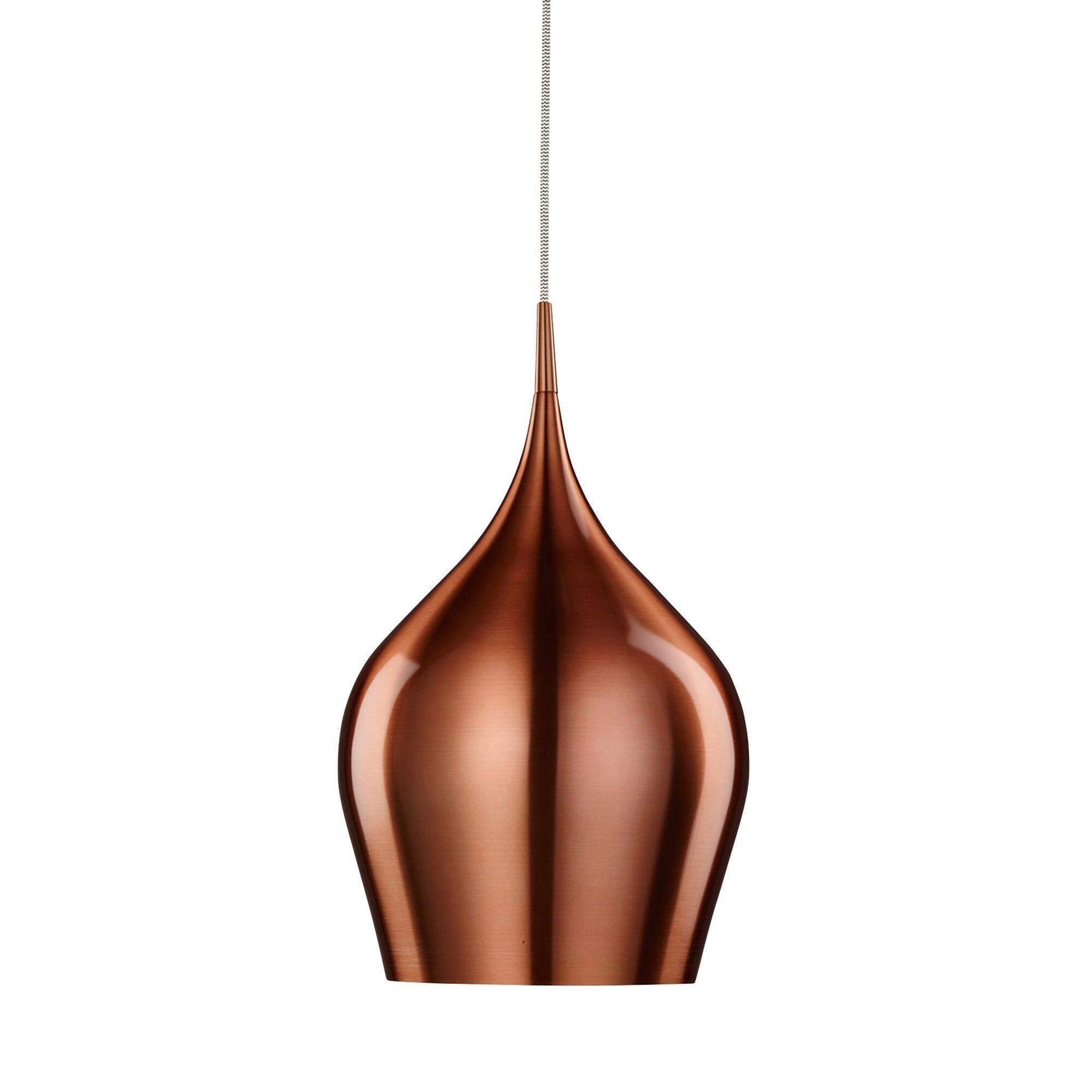 Pendelleuchte Vibrant H: 160 cm 1-Flammig, höhenverstellbar - Kupferfarben, Design, Metall (26/160cm)